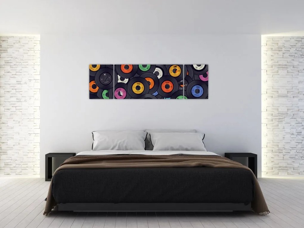 Obraz - Muzyczne płyty gramofonowe (170x50 cm)
