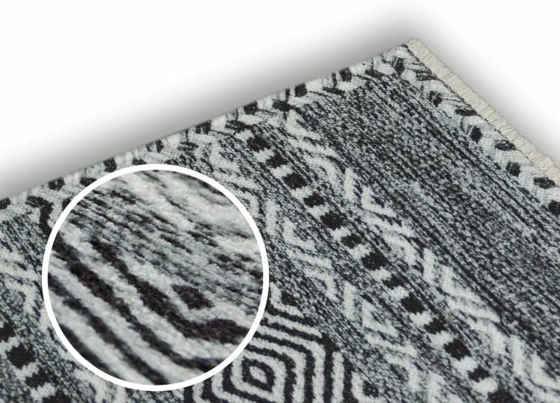 Dywan bawełniany Pescara  szaro-czarny 160 cm x 230 cm