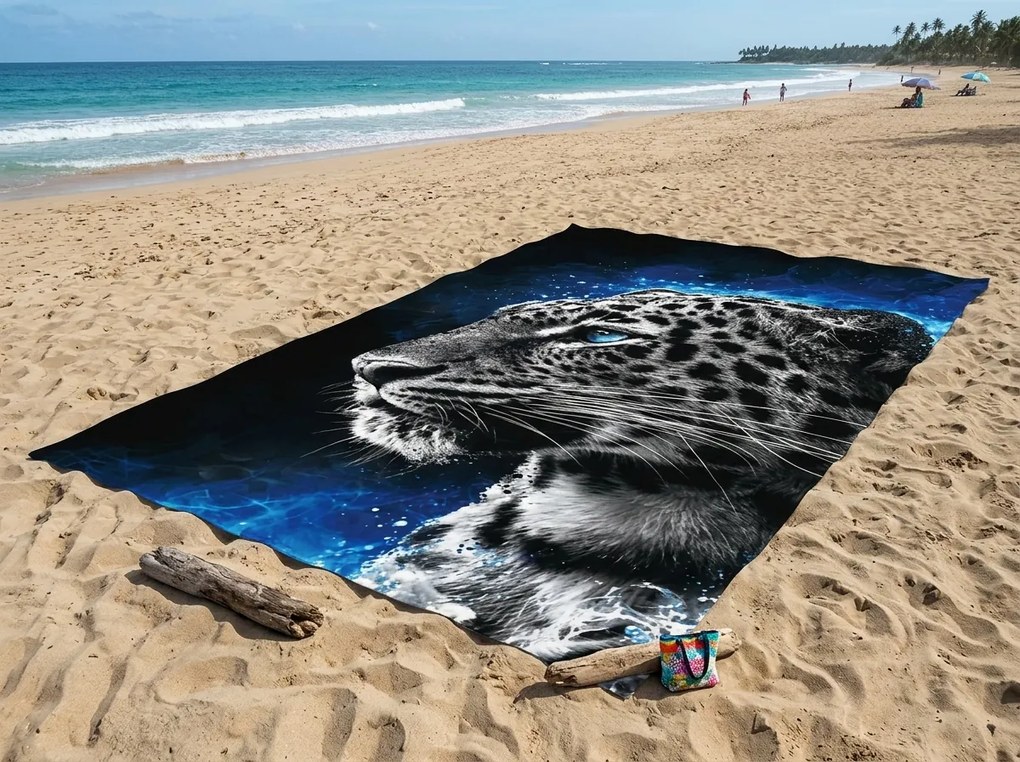 Szybkoschnący XXL ręcznik plażowy LEORIX kolorowy 150 x 210 cm, 100% mikrofibra