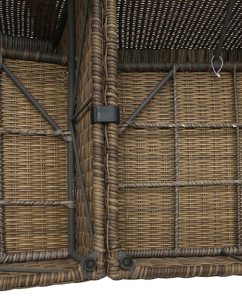 Rattanowy zestaw narożny modułowy BORNEO LUXURY dla 7 osób (brązowy)