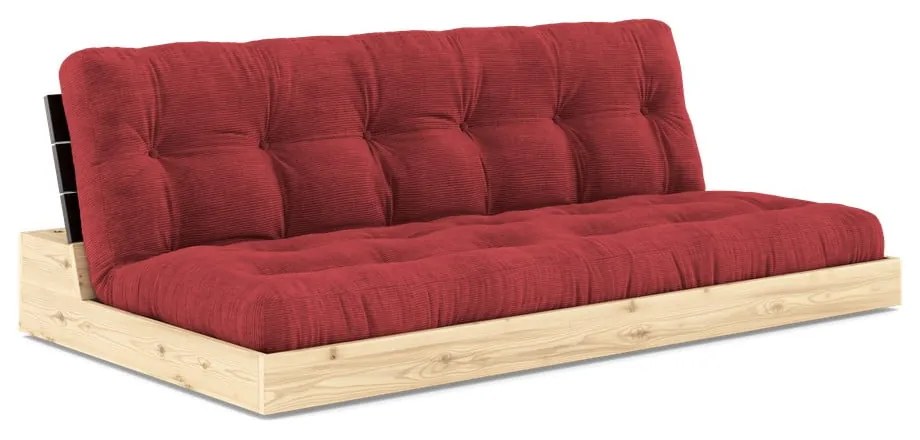 Czerwona sztruksowa rozkładana sofa 196 cm Base – Karup Design