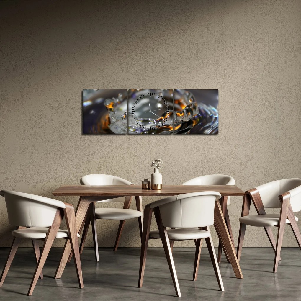 Obraz bransoletki z kropel wody (z zegarem) (90x30 cm)