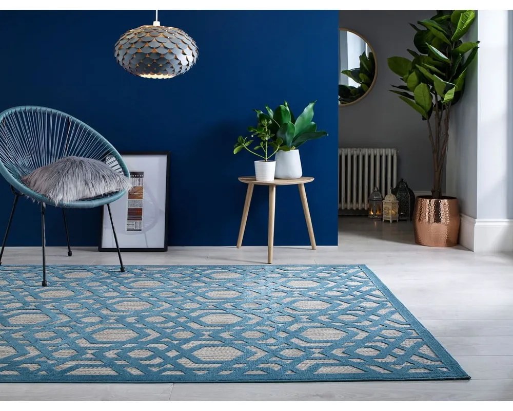 Niebieski chodnik odpowiedni na zewnątrz 150x80 cm Oro – Flair Rugs