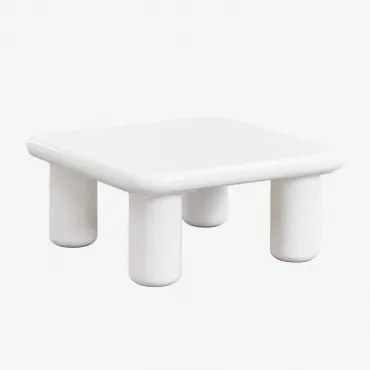 Kwadratowy Stolik Pomocniczy 80x80 Cm Z Mdf Riverton Lodowata Biel - Sklum