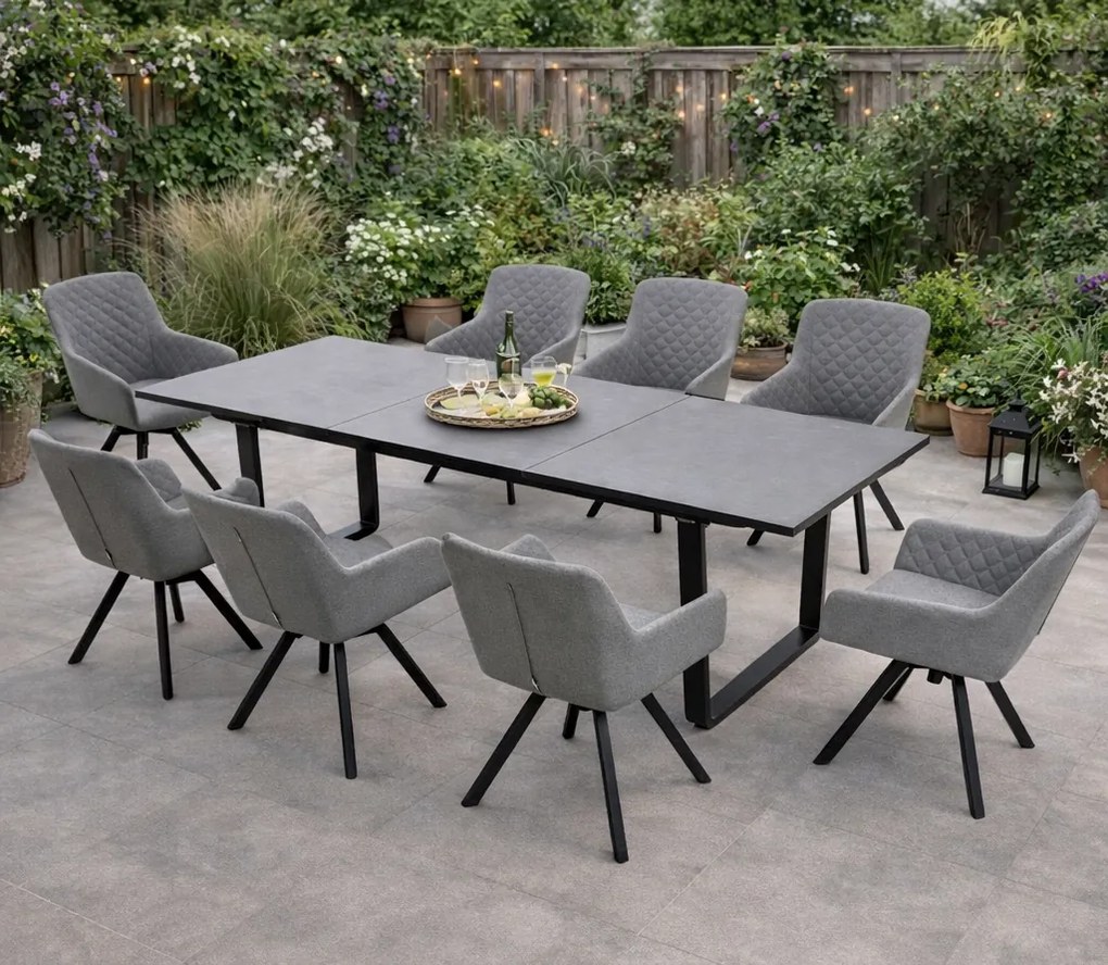 Doppler LIVORNO PARIS ogrodowy zestaw mebli 8+1 szary