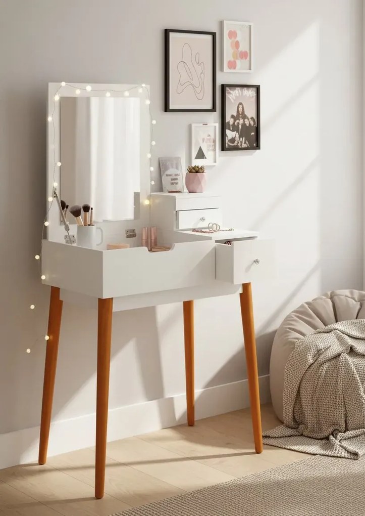 Skandynawska toaletka z chowanym lustrem P8-L24