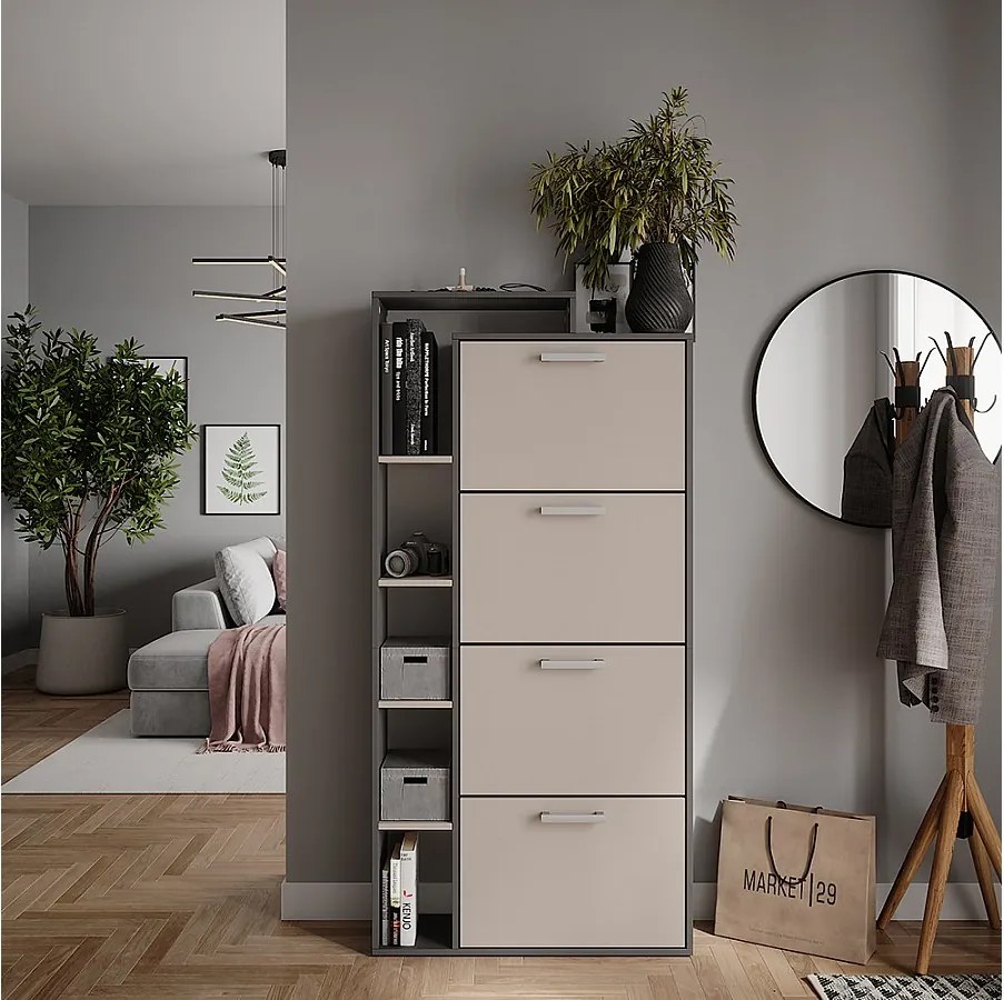 Wywrotka do butów antracyt/zielony 80x24.2x166.1 orlando