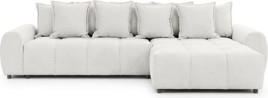 Biały narożnik (prawostronny/z szezlongiem) Albane – Ropez