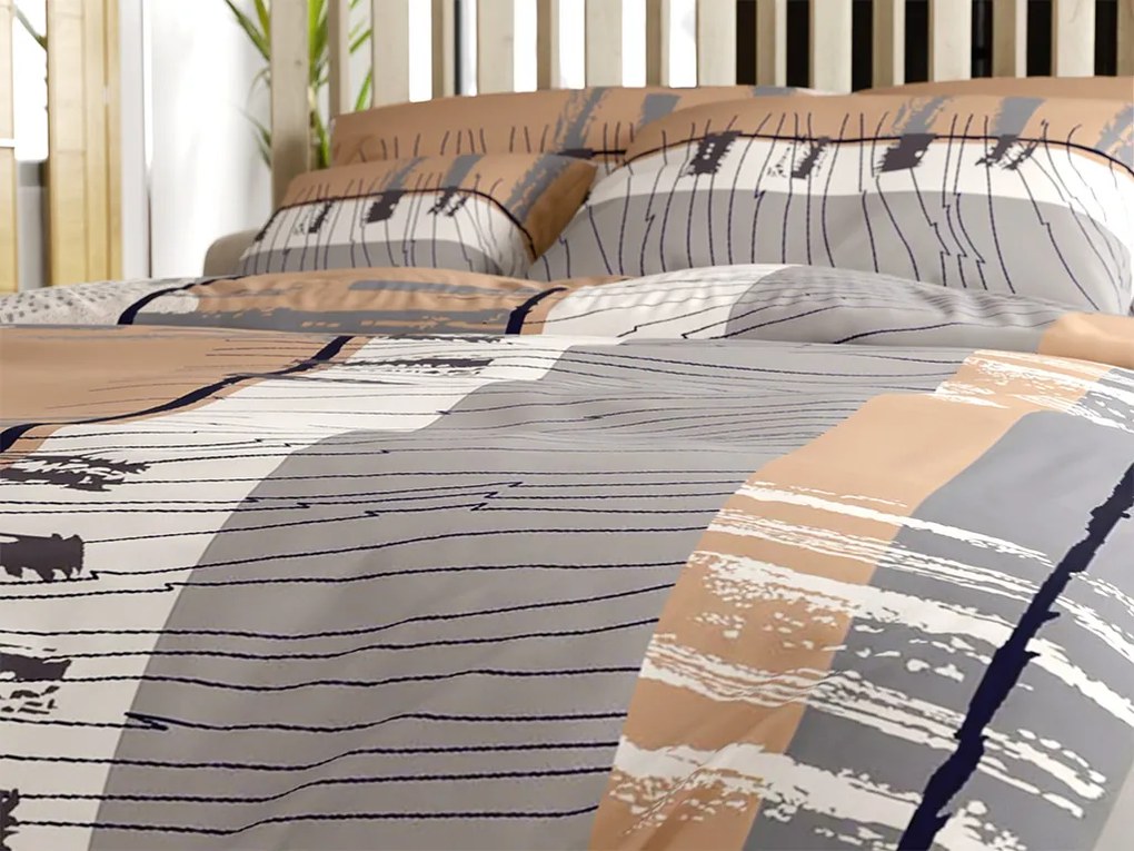 PrzytulneMieszkanie.pl PrzytulneMieszkanie.pl Bawełniana pościel PINIA szara Rozmiar pościeli: 70 x 90 cm | 140 x 220 cm