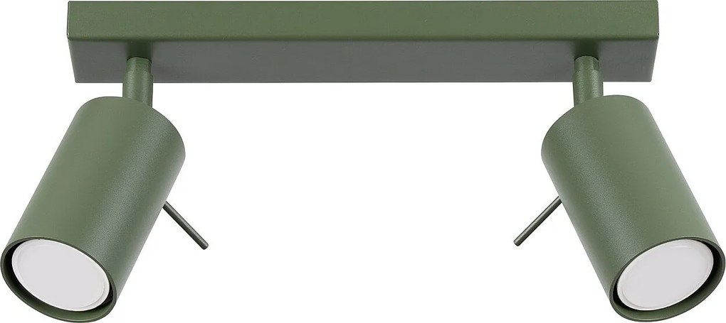 Lampa Sufitowa Nowoczesny Ring, Stal - 2 Źródło - L.30 X H.17 Cm - Zielony Oliwkowy