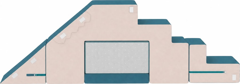 AIYAPLAY Sofa do zabawy z aksamitu, 2-częściowa piankowa kanapa dziecięca, do prania, modułowa, dla dzieci 0,5–3 lat | Aosom PL