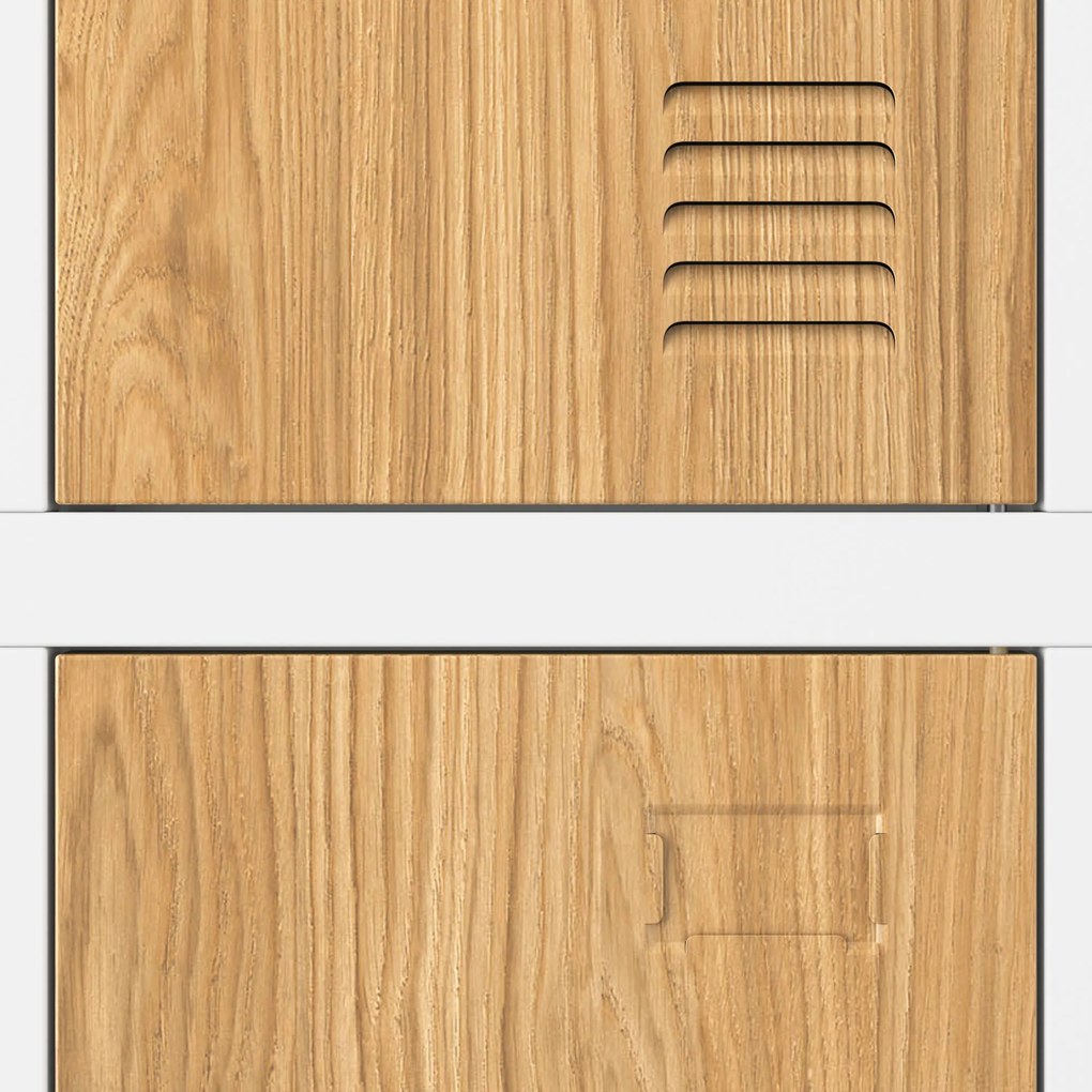 Szafka pracownicza socjalna biała/złoty dąb: Eco Design 6-drzwiowa IGOR