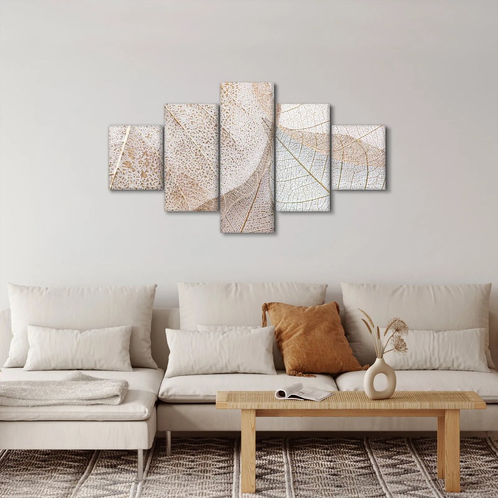 Obraz - Beżowe liście (125x70 cm)