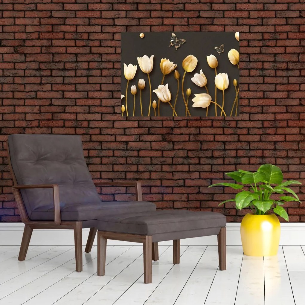 Obraz - Tulipany - abstrakcja (70x50 cm)