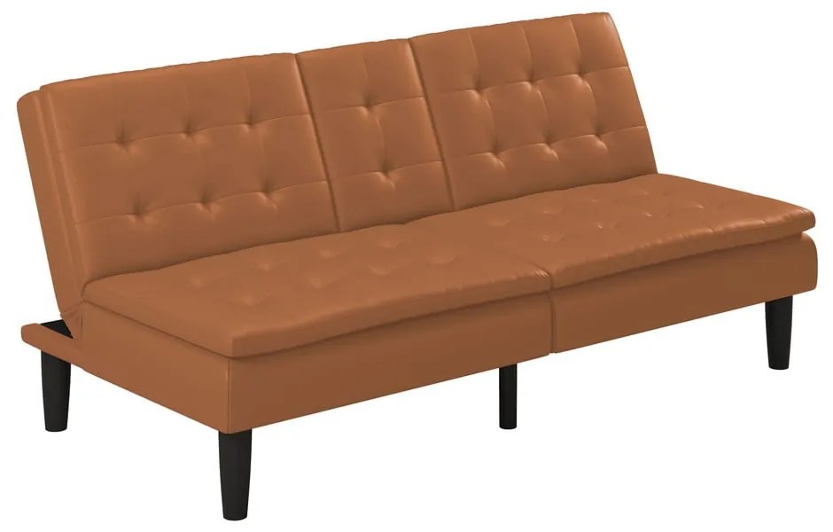 Koniakowa rozkładana sofa z imitacji skóry 191 cm Maine – Støraa