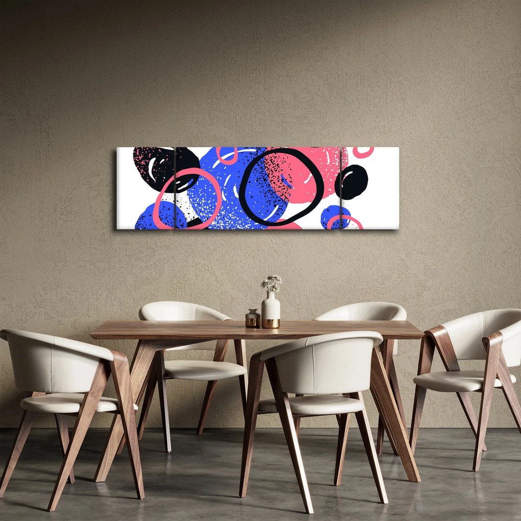 Obraz - Motyw z kółkami w żywych kolorach (170x50 cm)