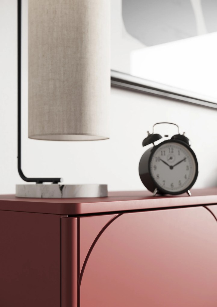 Komoda trzydrzwiowa Sonatia na metalowych nogach 150 cm - burgund