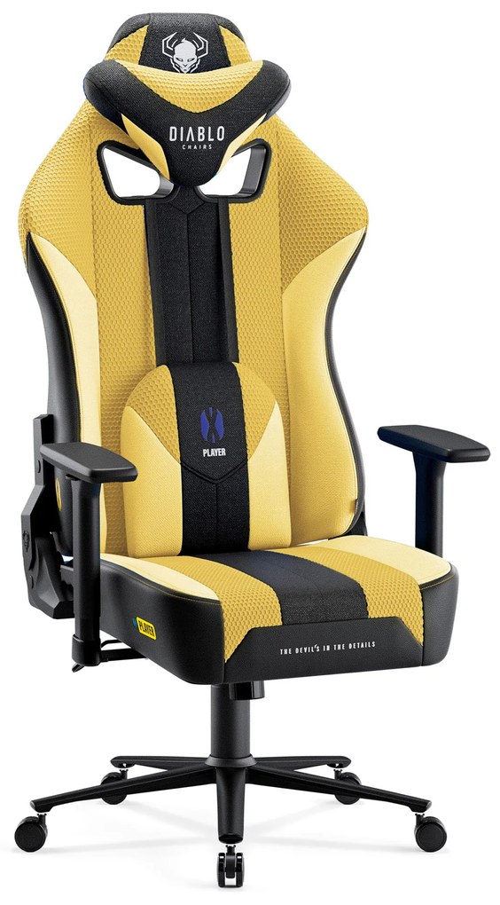 Materiałowy fotel gamingowy Diablo X-Player 2.0 King Size, Dark Sunflower