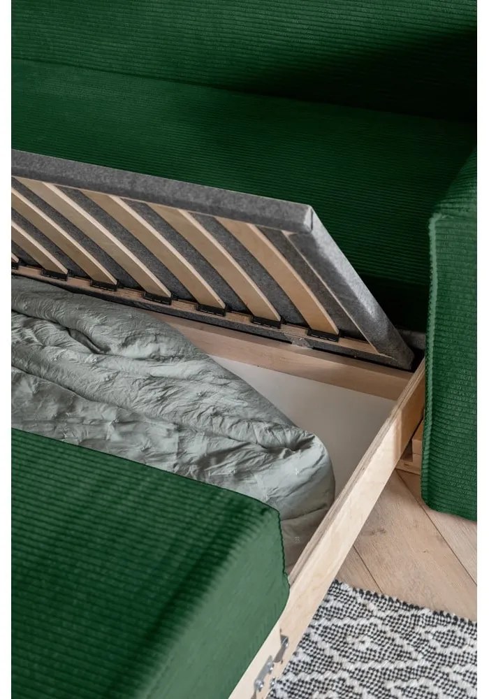 Ciemnozielona rozkładana sofa 168 cm Lucky Lucy – Miuform