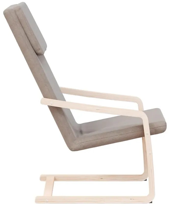 Skandynawski drewniany fotel wypoczynkowy w kolorze taupe R7-S81