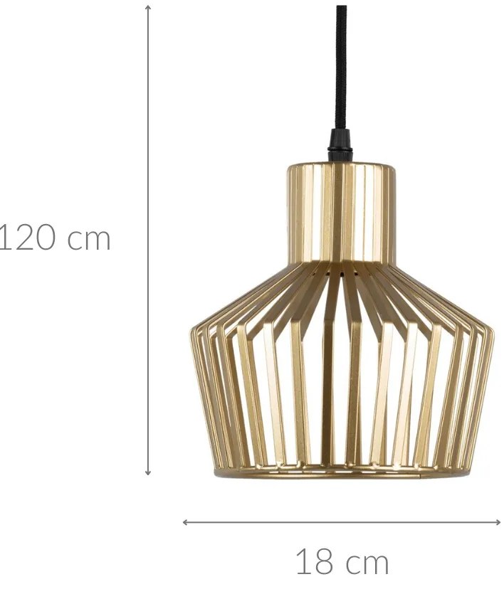 Wisząca lampa z metalowym kloszem, LIGNES, 120 cm