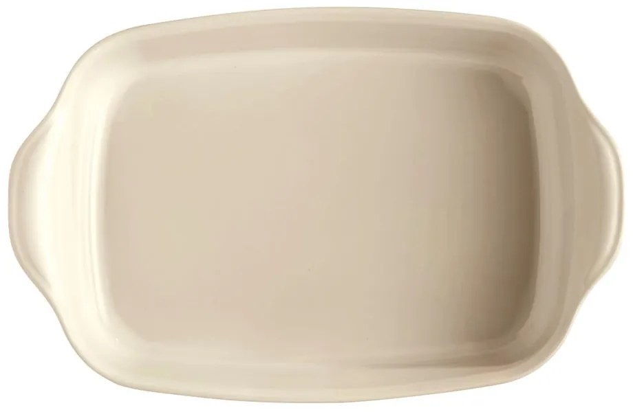 Kremowa ceramiczna prostokątna misa do zapiekania Emile Henry, 42,5x28 cm