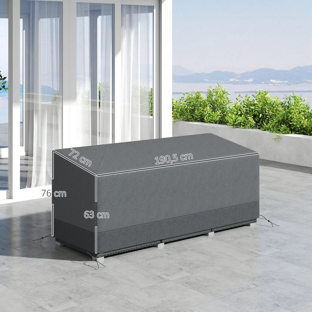 Outsunny Pokrowiec na meble ogrodowe, mrozoodporny, wodoodporny, ochrona UV, tkanina Oxford 600D 190,5 x 72 x 76cm Jasnoszary | Aosom PL