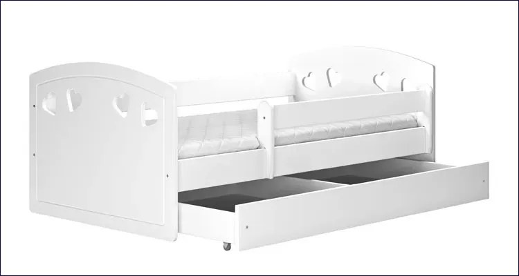 Łóżko dla dziewczynki z barierką 80x160 białe S2-M87