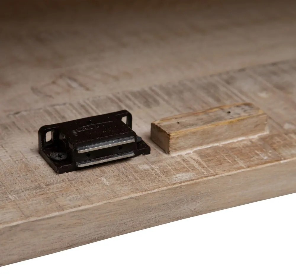 Witryna z litego drewna mango w naturalnym kolorze 160x71 cm – Ixia