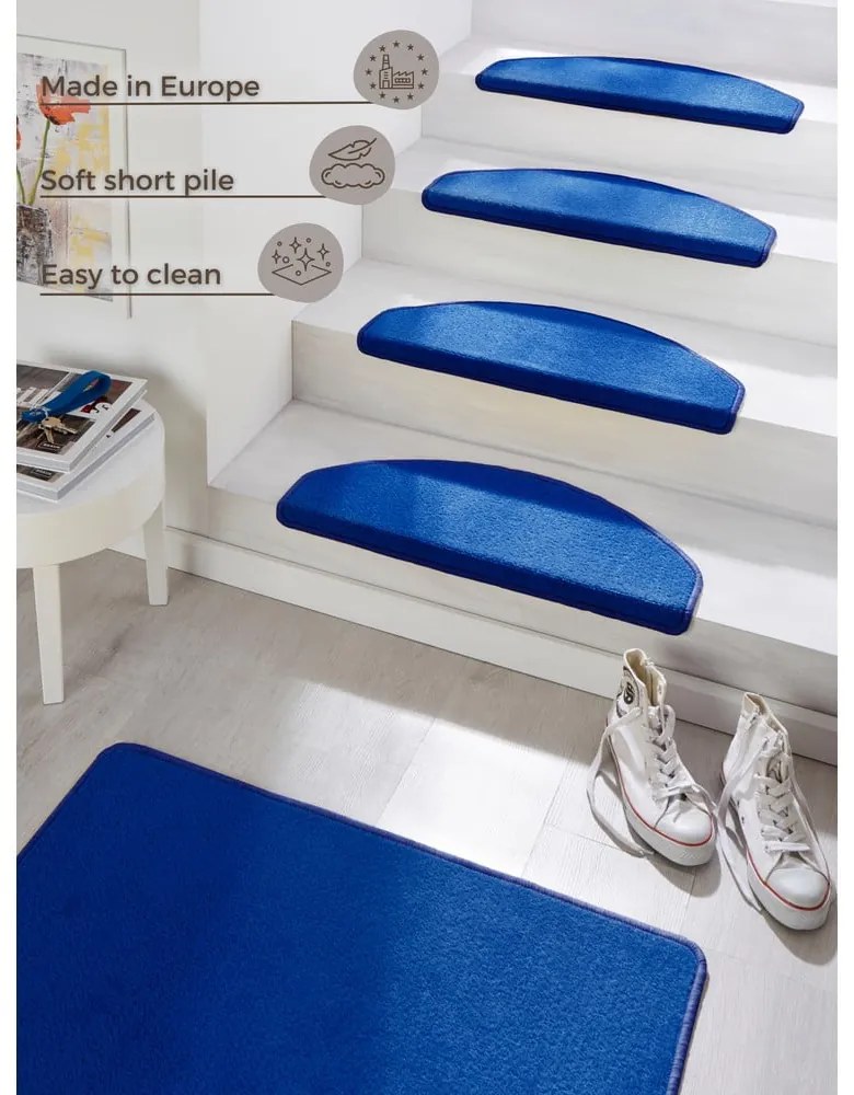 Niebieskie samoprzylepne dywaniki na schody zestaw 15 szt. 23x65 cm Fancy – Hanse Home