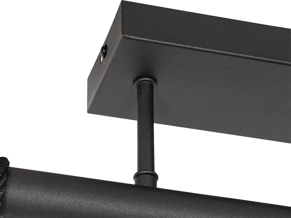 Industrialna lampa wisząca czarna 3-światłowa - Flor