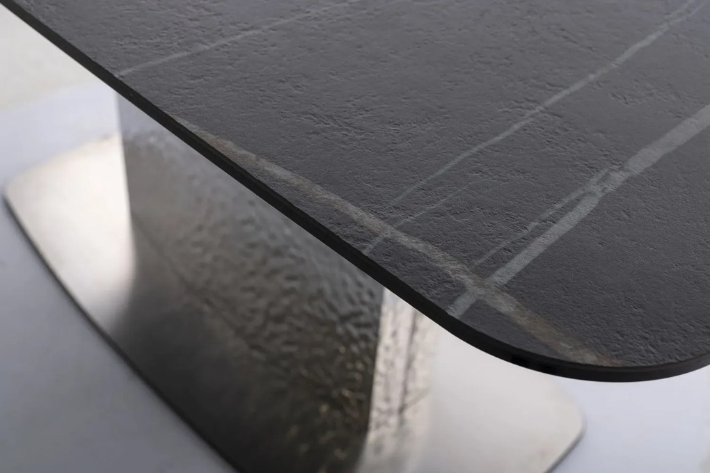 STÓŁ MONCLER CERAMIC CZARNY SAHARA NOIR / SREBRNY (160-240)X90 SIGNAL