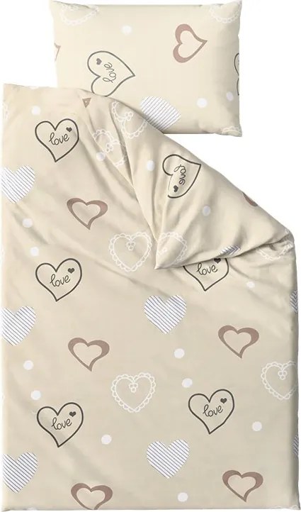 PrzytulneMieszkanie.pl PrzytulneMieszkanie.pl Bawełniana pościel DEAMON POLY beżowa Rozmiar pościeli: 2 szt 70 x 90 cm | 200 x 220 cm