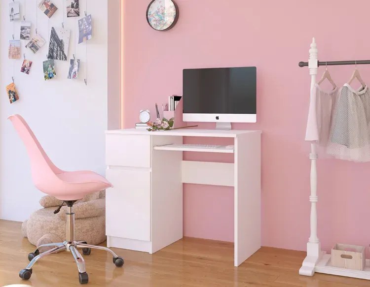 Białe biurko dla dzieci z szufladą W6-H55