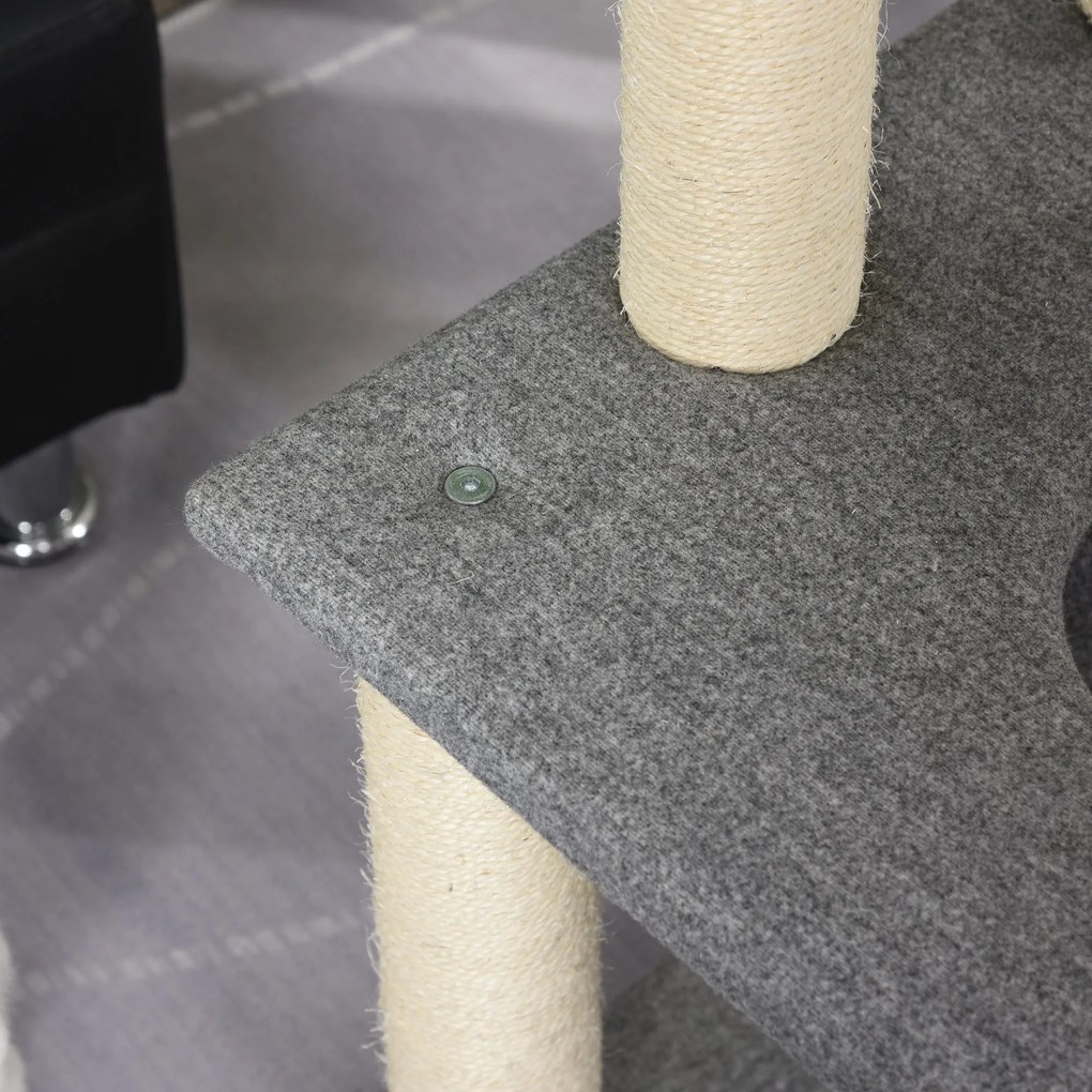 PawHut wielopoziomowy drapak do ostrzenia pazurów dla kotów z hamakiem