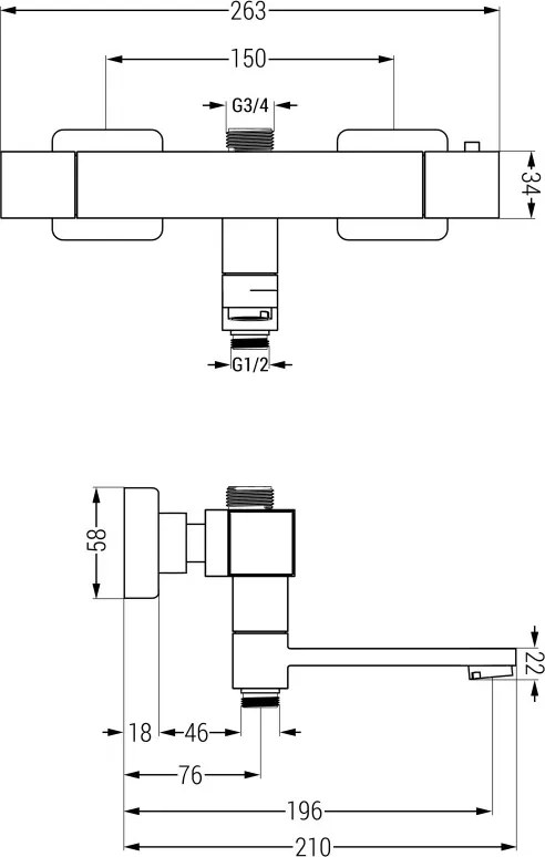 Mexen Cube termostatyczna bateria wannowo-prysznicowa, różowe złoto - 77910-60