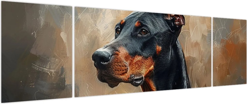 Obraz - Portret Dobrmana (170x50 cm)