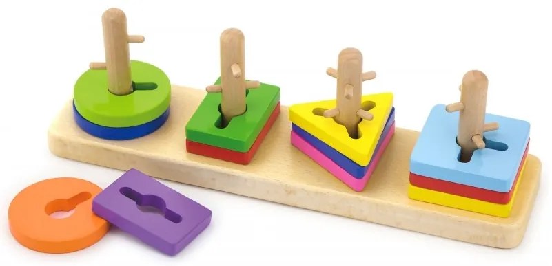 Drewniane klocki viga toys z sorterem kształtów