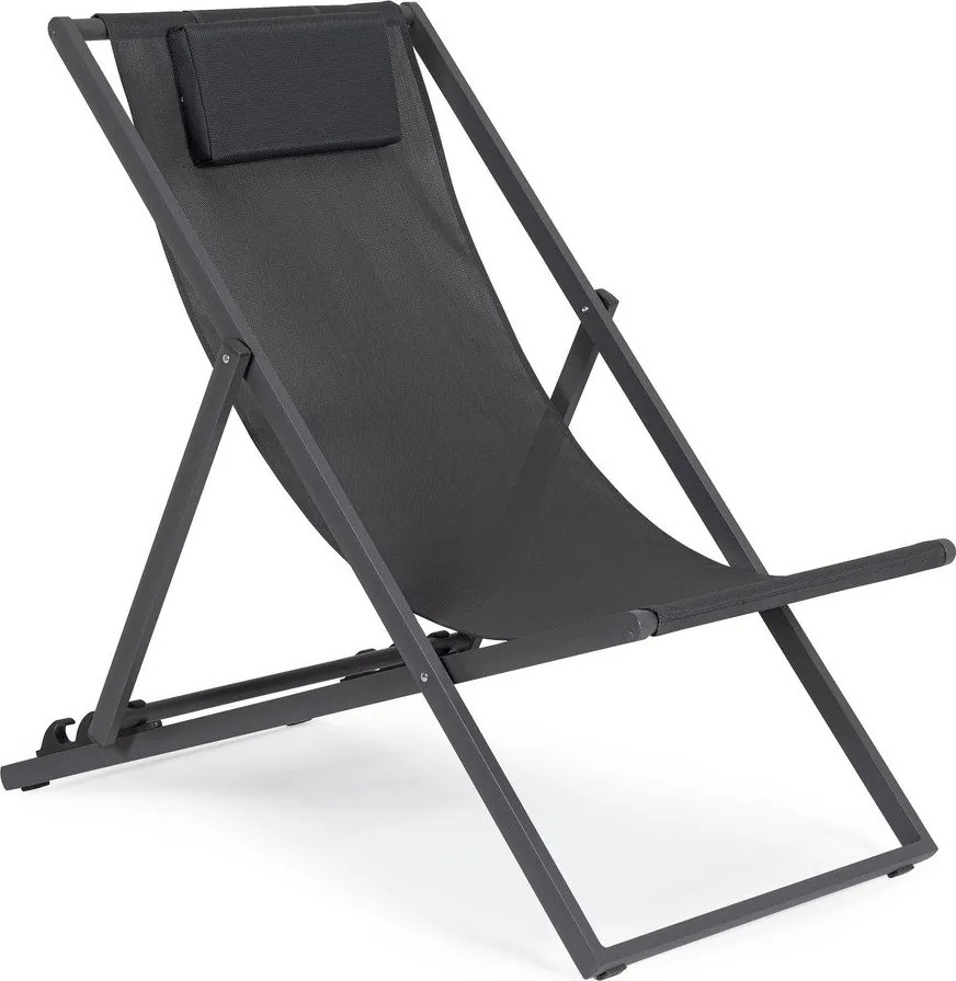 Antracytowy metalowy leżak ogrodowy Taylor – Bizzotto