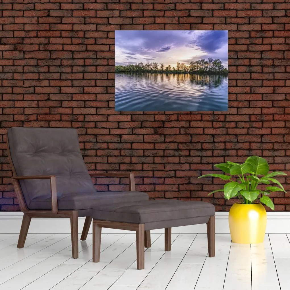 Obraz na szkle - jezioro (70x50 cm)