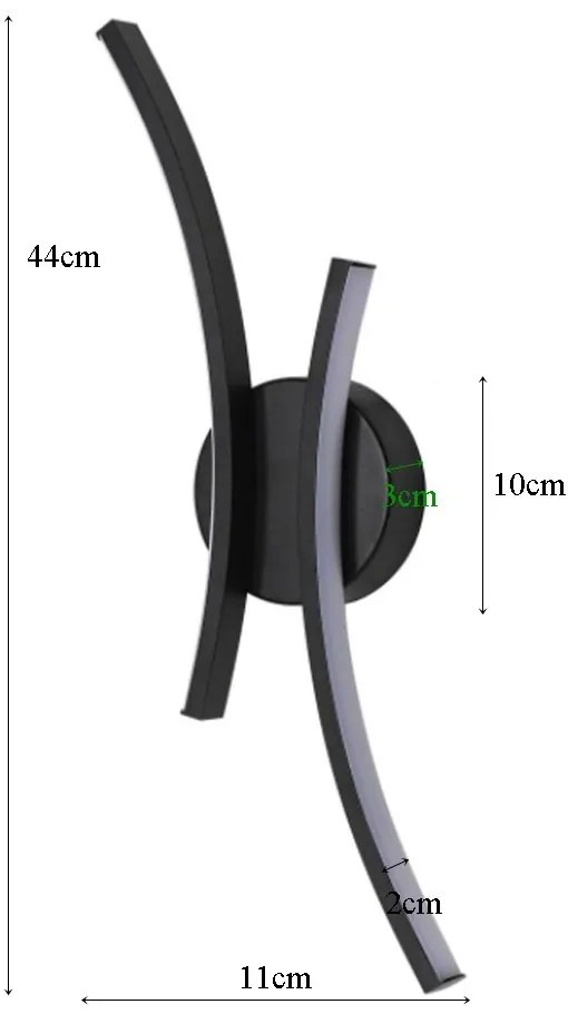 Kinkiet lampa wisząca LED liniowa metalowa AT79-2KL-Black