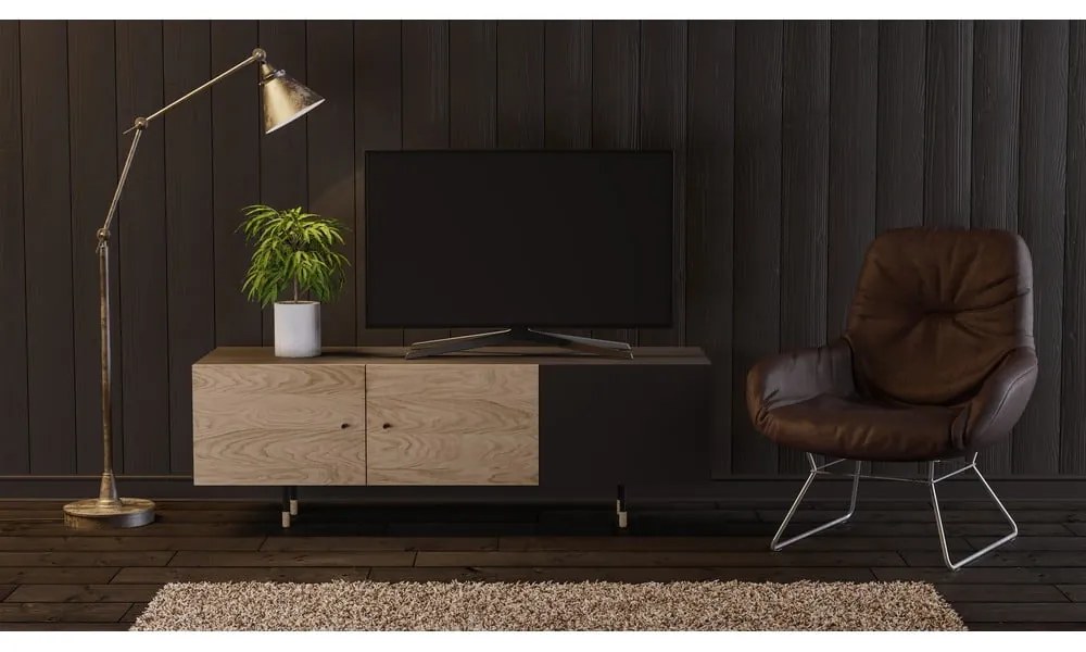 Brązowo-czarna szafka pod TV Woodman Jugend