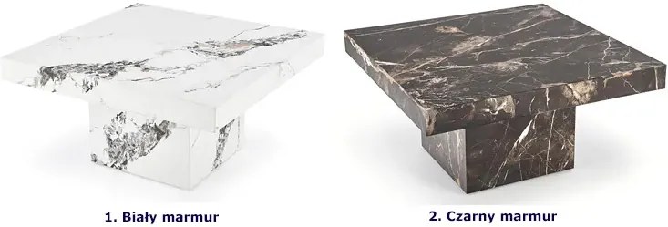Czarny kwadratowy stolik imitujący marmur E8-P92