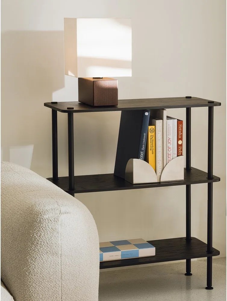 Czarny regał w dekorze dębu 80x90,5x35 cm Teidi – noo.ma