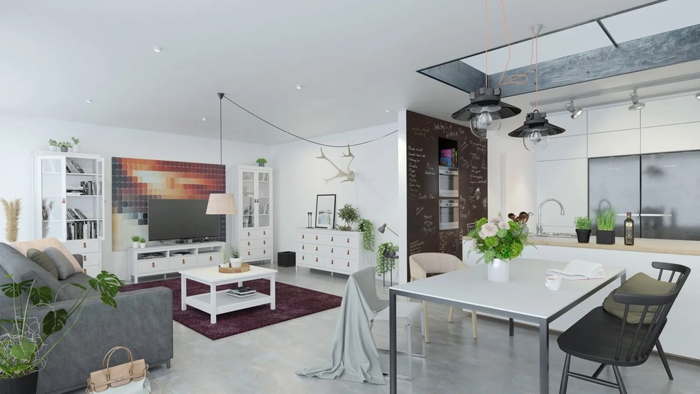 Kwadratowy stolik kawowy z półką Madrid biały mat