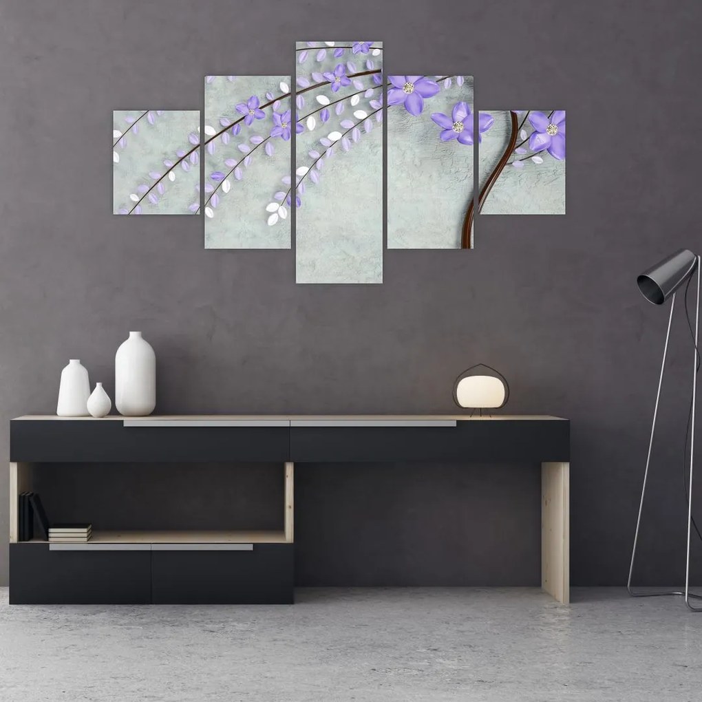 Obraz - Fioletowy deszcz (125x70 cm)