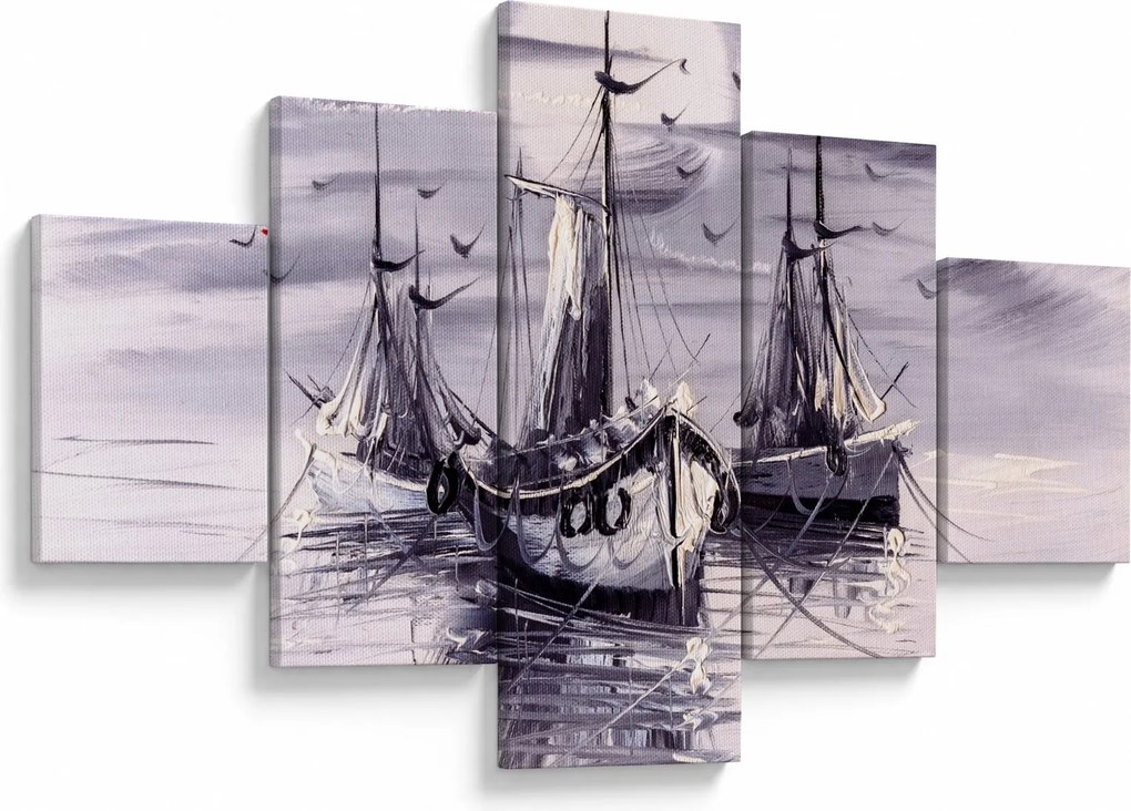 Obraz - Port, obraz olejny (125x70 cm)