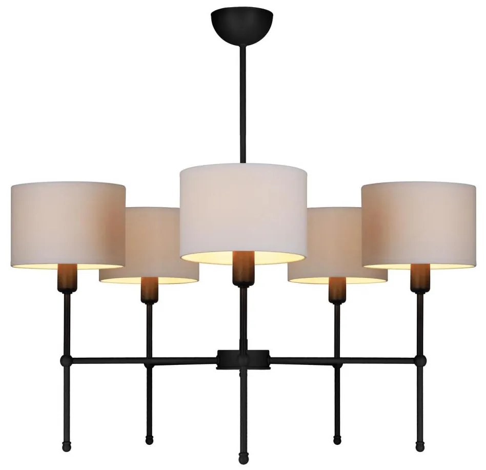 Żyrandol na pręcie MADELA 5xE14/40W/230V biały/czarny