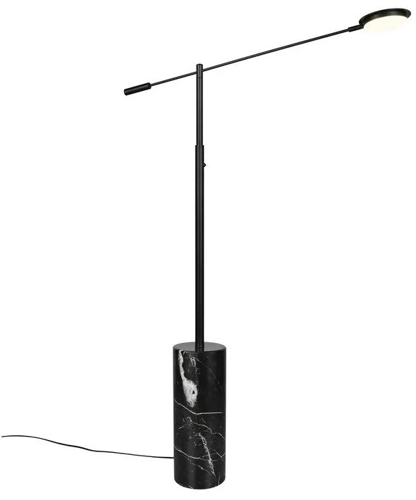 Czarna lampa stojąca LED (wysokość 145 cm) Fiore – Trio Select