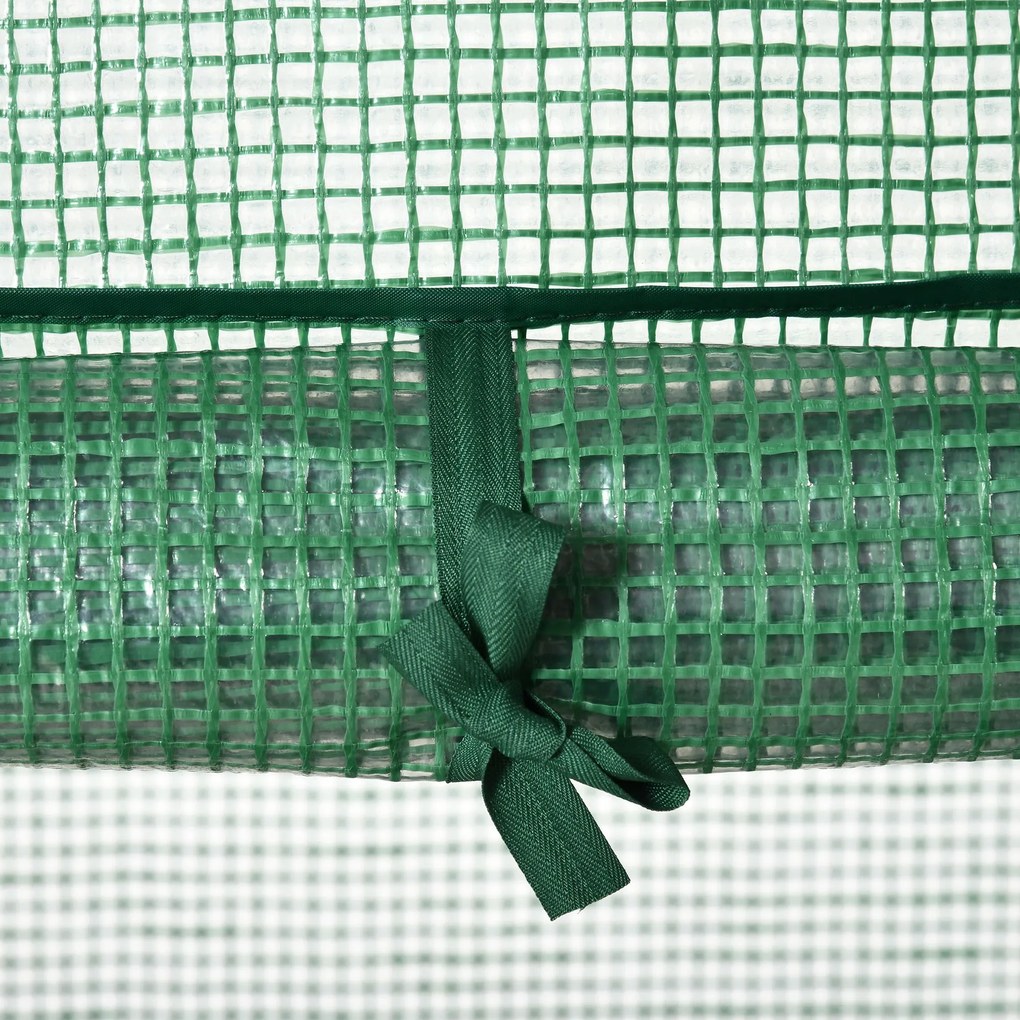 Outsunny Mini Szklarnia Foliowa z 3 Półkami i Drzwiami Zwijanymi Rabatka Warzywna Praktyczna 69x49x125cm Zielony | Aosom PL